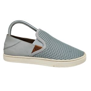 Olukai Pehuea‎ Pale Gray Slip On Mesh Casual Sneaker Size 7.5 Women's